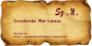 Szvoboda Marianna névjegykártya