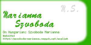 marianna szvoboda business card